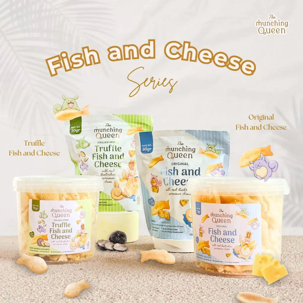 Munching Queen Original Fish&Cheese 70gr Kerupuk 1thn+