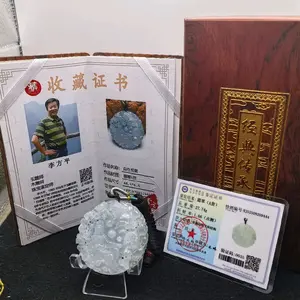 Giok jadeite feicui tipeA  ukiran guanyin bunga burung hua kai fukui