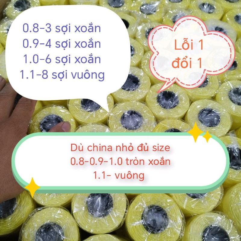 Dây dù vàng china có nhiều size thả diều sáo nhỏ từ 1m4-2m2,hàng chuẩn china,chất lượng tốt.
