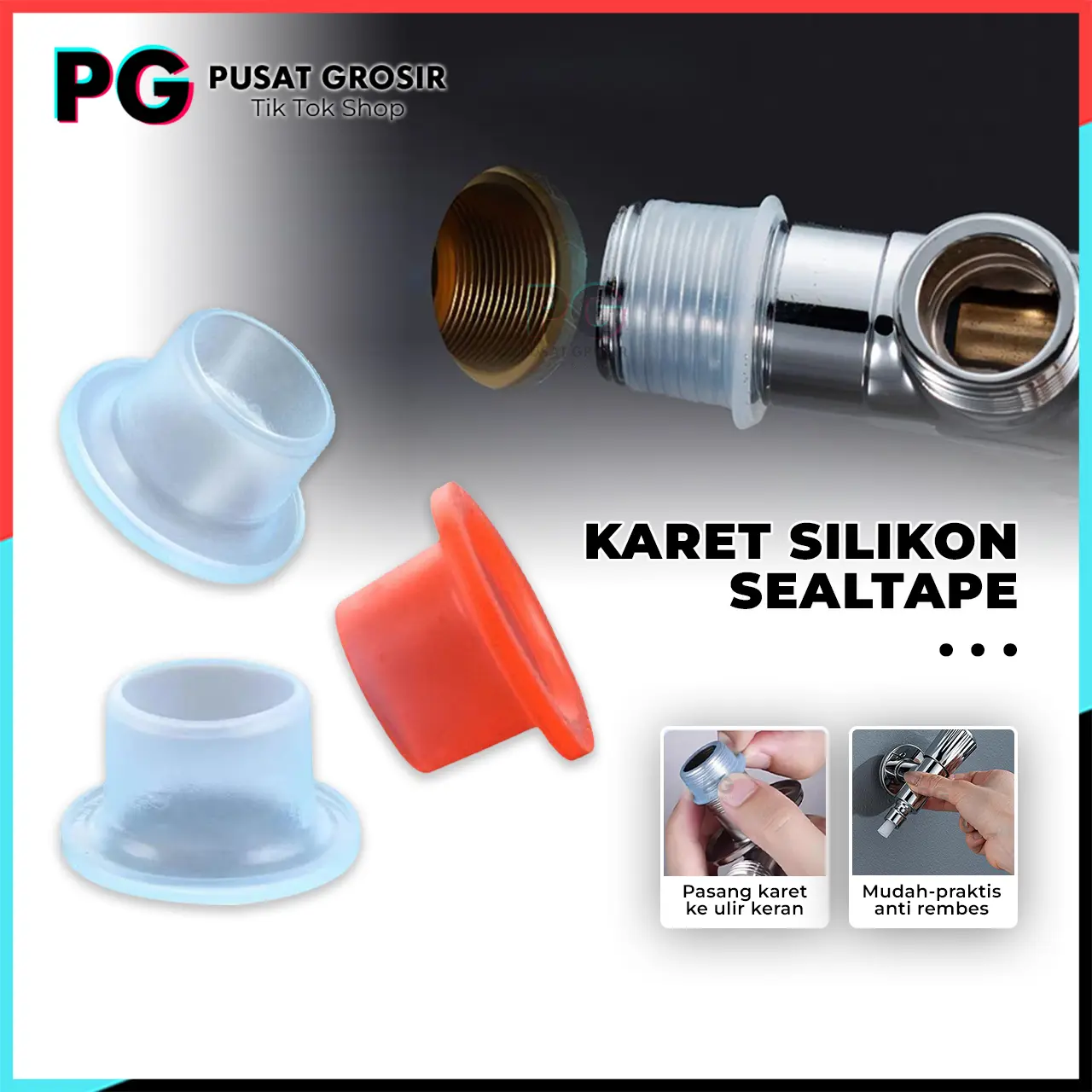 Karet silikon Seal Tape Keran Air pengganti isolasi anti bocor rapat Kuat anti rembes