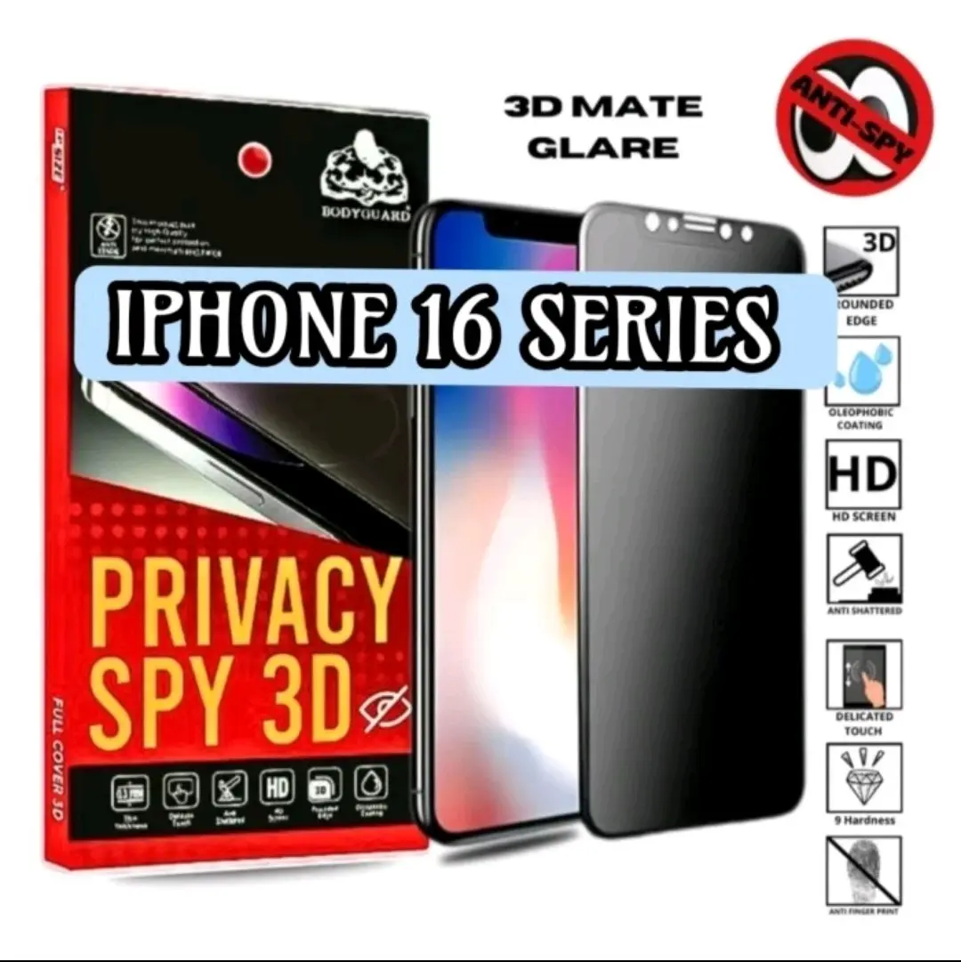 TEMPERED GLASS PRIVACY MATTE IPHONE 16 PRO | 16 PROMAX| 16 6.1 | 16 PLUS BG GUARD Protector