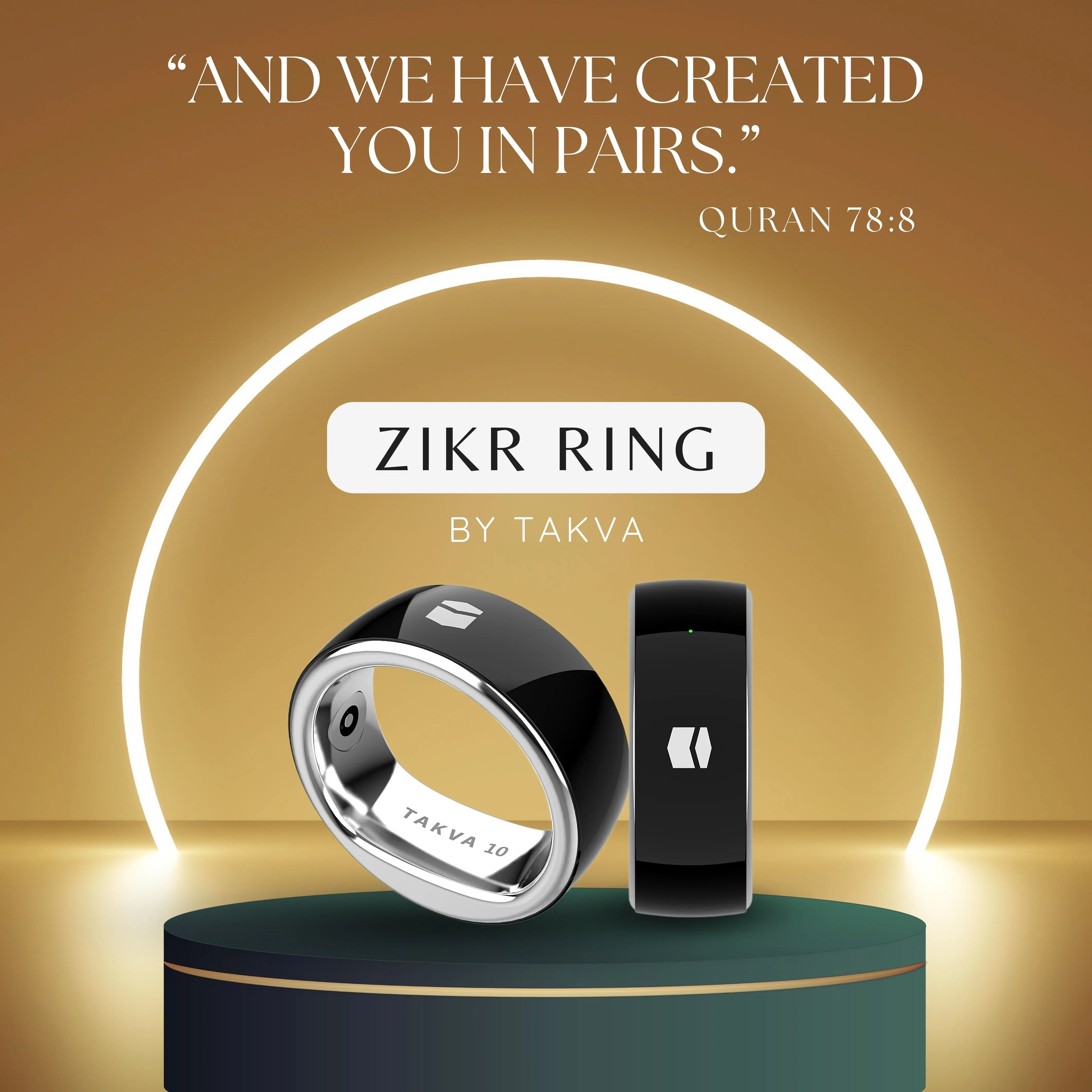 TAKVA Timeless, Innovative & Smart Tasbeeh Counter Zikr Ring | Technology Collection
