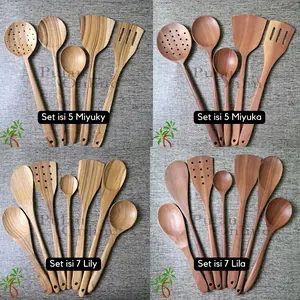 L - Set Spatula Kayu Panjang - Sutil Kayu - Spatula Panjang