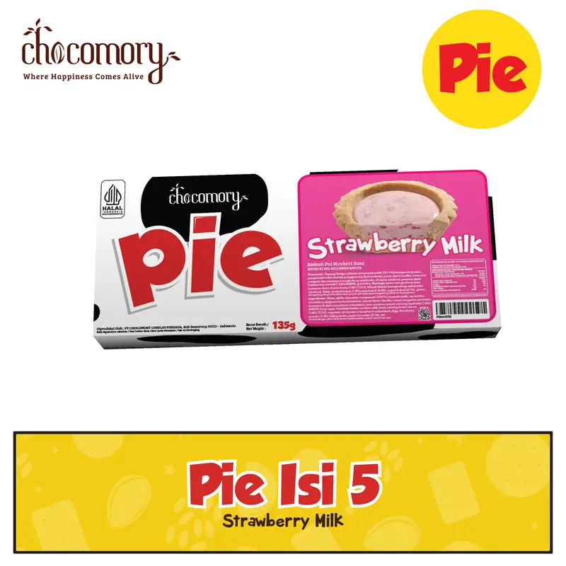 Chocomory Strawberry Milk Pie isi 5 135g 0