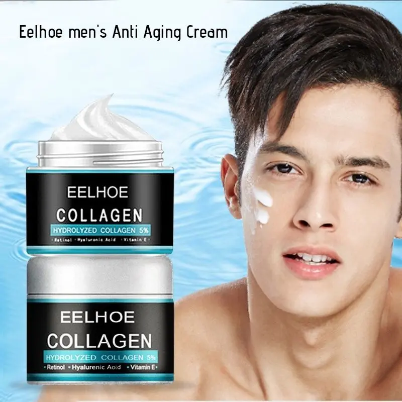 Krim Pria Pemutih Wajah Pelembut Penipis Anti Kerut Penuaan Penghilang Keriput Krim Perawatan Kulit - EELHOE Men's Collagen Cream 30g 0