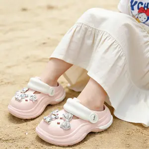 [Sepatu Putri]CLOSS Sepatu Rhinestone Anak Perempuan Berkilau Sandal  Bahan Empuk Ringan Dan Anti Slip Sendal Model Bergambar