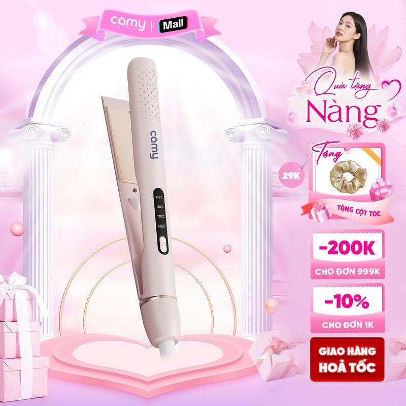 Máy ép tóc ion âm Camy Lora duỗi tóc tạo kiểu uốn xoăn tấm ép ceramic bảo vệ tóc bảo hành 12 tháng