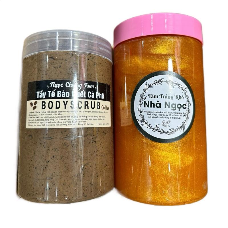 [Mua 1 tặng 1] Combo 2 hủ Cafe Sữa Dừa giá sỉ (1kg 800) (Ngọc Cherry Kem )Dưỡng Da Body Women Làm Đẹp Da