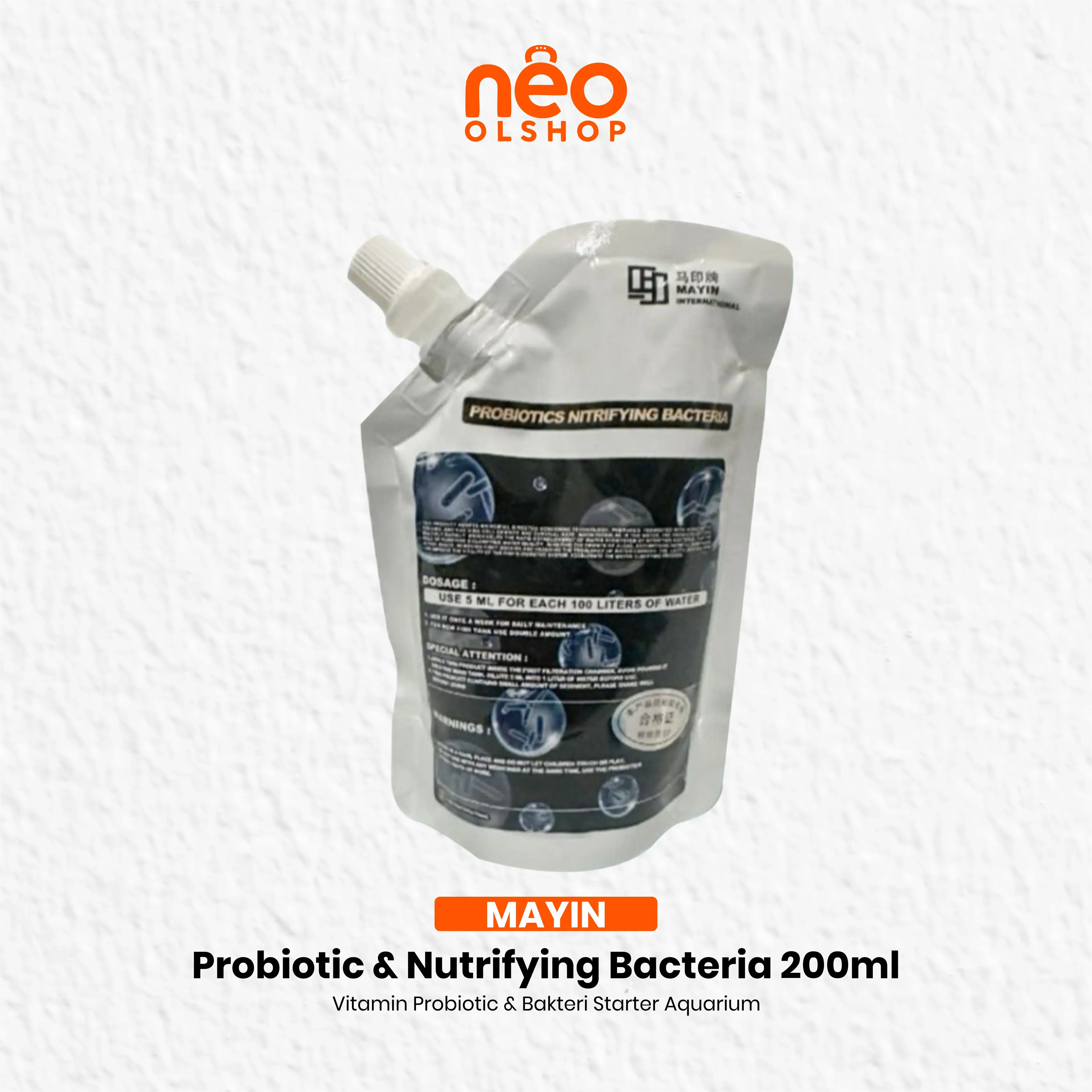 MAYIN Probiotic & Nitrifying Bacteria Probiotik Bakteri Starter 3 in 1 Penjernih Air