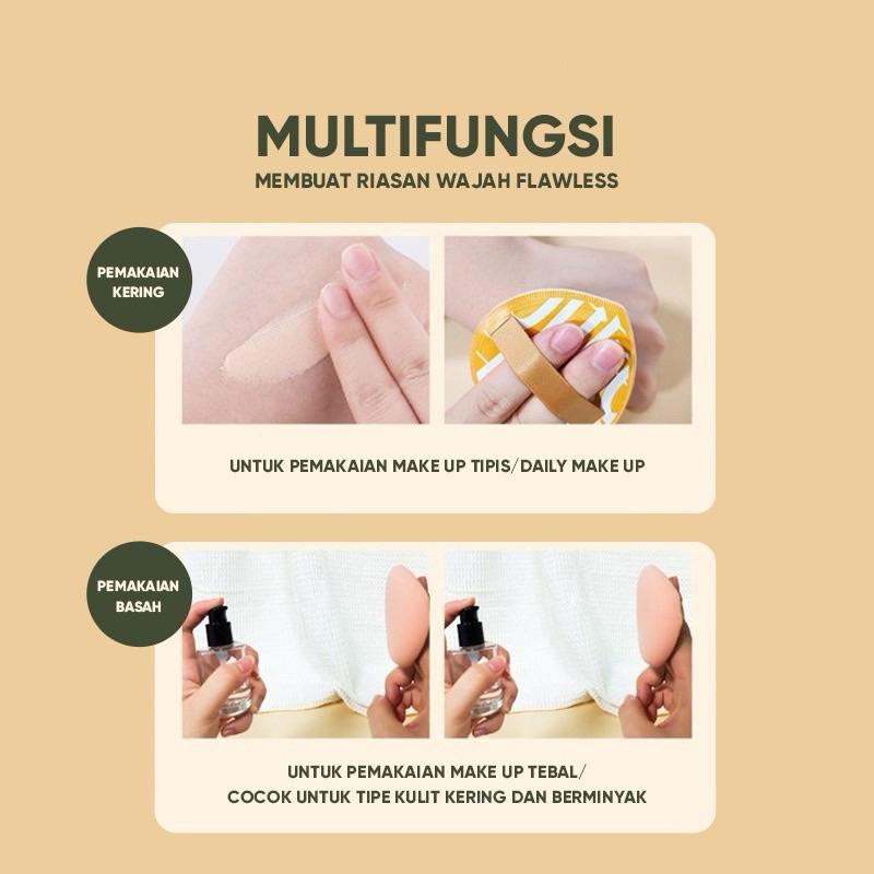 Puff Sponge Bedak Cair Spons Foundation Wajah Profesional Ekstra Besar Ekstra Tebal 7cm Lembut Dan Alami Blender sponge lokal 4