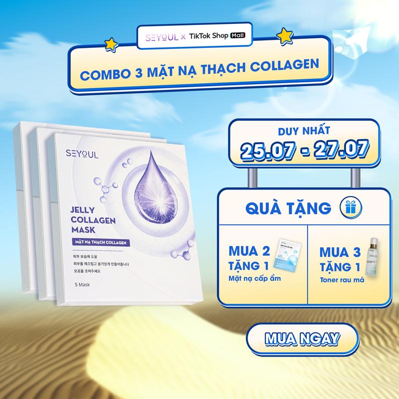 [SEYOUL] - Combo 3 hộp mặt nạ thạch Collagen (Tặng 2 miếng mặt nạ giấy) - Jelly Collagen Mask SEYOUL