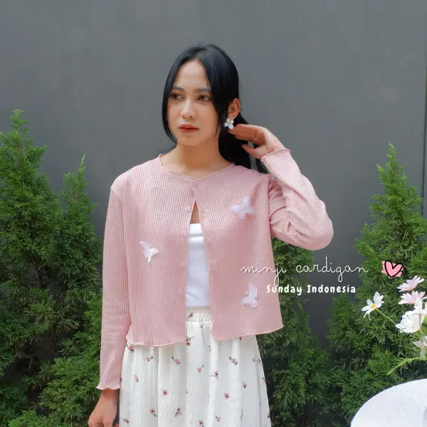 NEW !!! Minji Cardigan by Sunday | Cardigan Knit Kupu kupu | Kardigan Rajut | Korean Outer | cardigan korea
