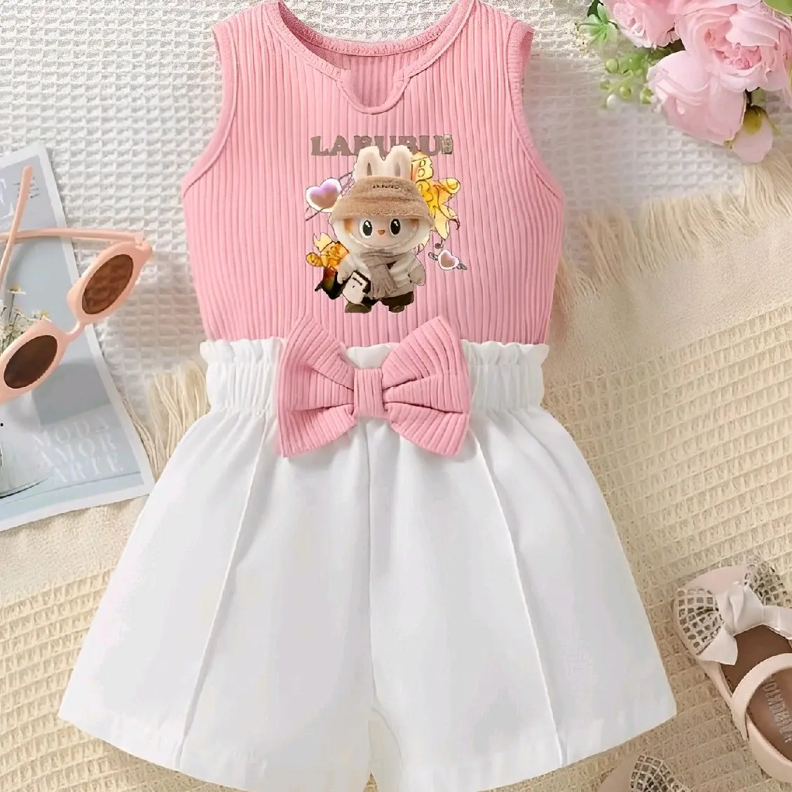 Baju Setelan Anak Perempuan Labubu Terbaru Usia 1-6 Tahun - Bahan Nyaman dan Modis - Katun Parsel Tengtop  Bayi