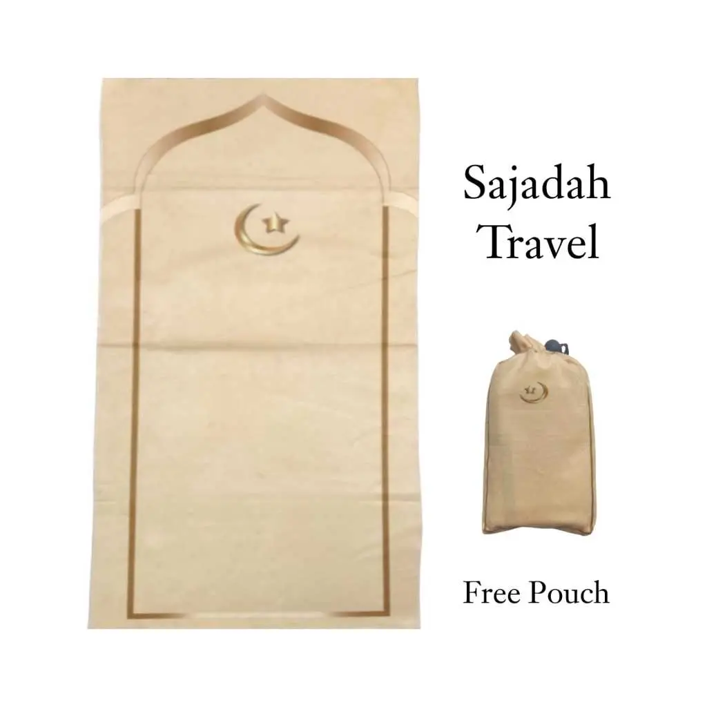 RH-18 RH-21 SAJADAH TRAVEL TURKI FREE POUCH BAHAN SUEDE Motif Muslim