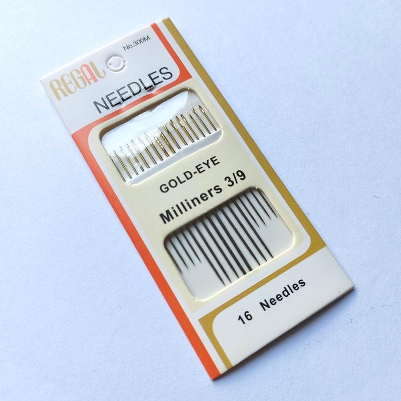 Jarum Jahit Regal Gold Eye Milliners 1/5 dan 3/9 (12 Isi) tangan super 3