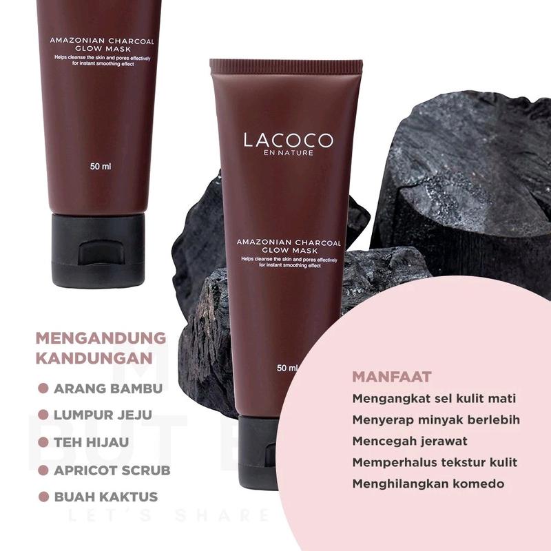 LACOCO AMAZONIAN CHARCOAL GLOW MASK/CMASK hempaskan bekas jerawat 3