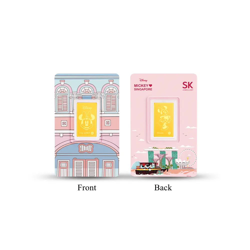 SK Jewellery Disney Minnie National Day 999 Pure Gold Bar