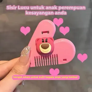Skytime Sisir Potong Poni Lucu Anak Karakter Love Pocket Acetat Sisir Traveling Aesthetic HC01