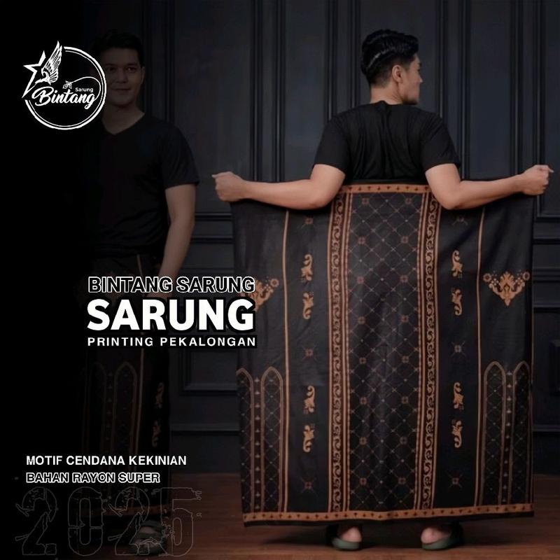 BINTANG SARUNG [RAYON PREMIUM]-Sarung New Arrival Sarung Gloyor Dewasa Motif terbaru Kekinian Santri Ramadhan 2025  Nyaman Muslim Pekalongan 3