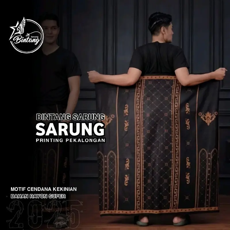 BINTANG SARUNG [RAYON PREMIUM]-Sarung New Arrival Sarung Gloyor Dewasa Motif terbaru Kekinian Santri Ramadhan 2025  Nyaman Muslim Pekalongan 3