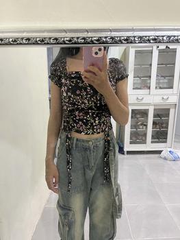 Product Review of Atasan Double serut pendek Baju Top Wanita Motif from i**i 0