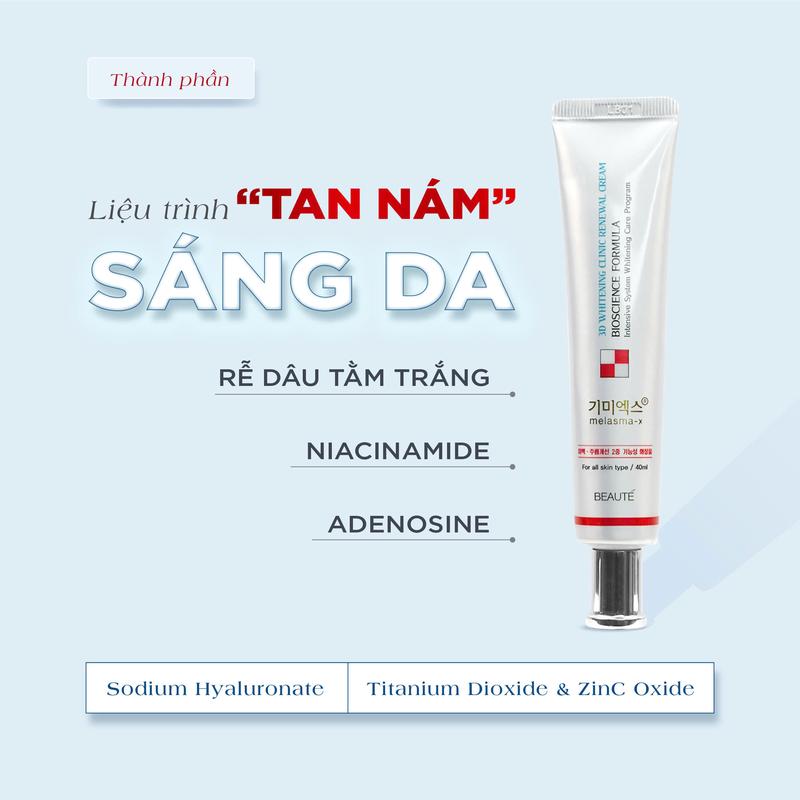 Kem mờ nám Melasma-X 3D Whitening Clinic 40ml mờ nám sạm, dưỡng trắng Nhập Khẩu Chính Hãng Làm Đẹp Da Chăm Sóc Da kem trị nám Nữ Skincare 3