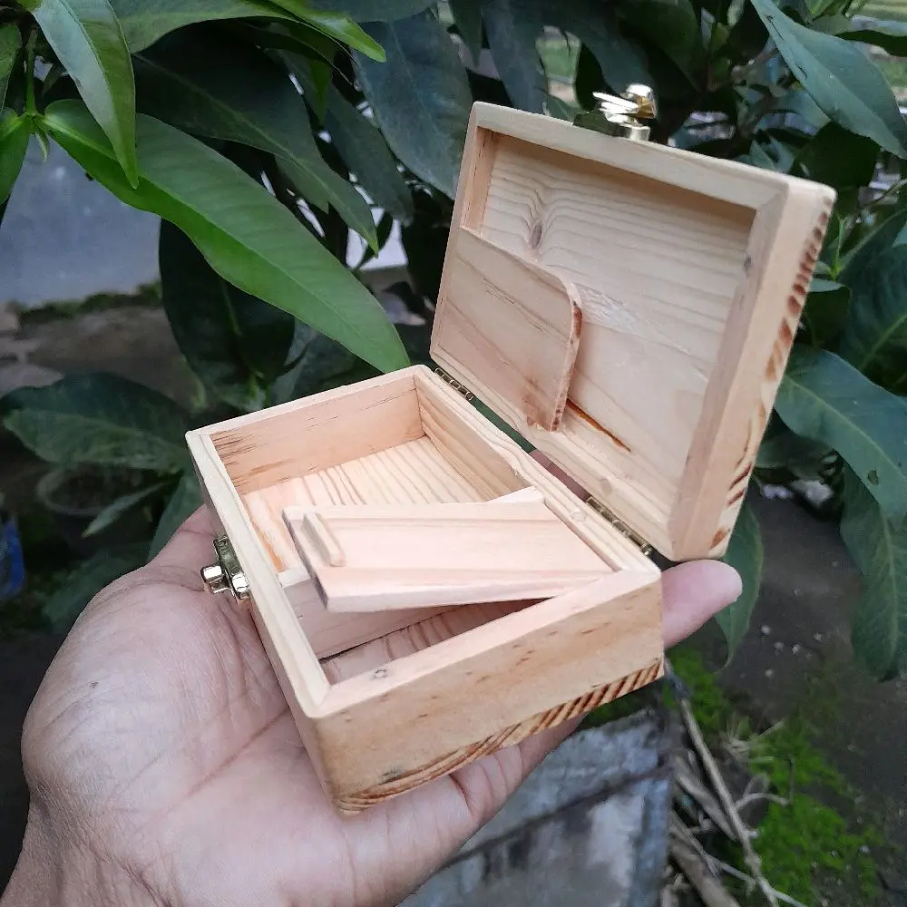 kotak linting,slepen,kotak kayu,box kayu ukuran 12 x 7 x 3,5 Wadah Penyimpanan Jati belanda