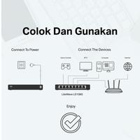 Gambar TP-Link LS108G 8-Port 101001000Mbps Desktop Switch dari BORONG KOMPUTER Kota Administrasi Jakarta Barat 5 Tokopedia