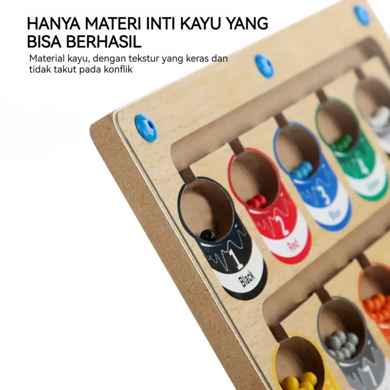 Mainan Edukasi - Color Classification Maze - Labirin Klasifikasi Warna dan Hitung Magnetik - Papan Magnetik Mainan Edukasi Kayu Anak Hadiah 6
