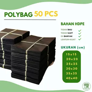 50 pcs Polybag Tebal  15x15 20x20 25x25 30x30 - Plastik Polibag Murah 50 pcs  Peralatan