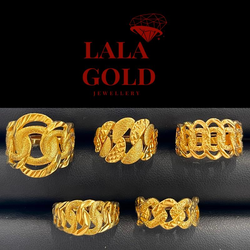 Lala Gold (2g) Cincin Adjustable Ring Bersalut Emas Boleh Laras ...