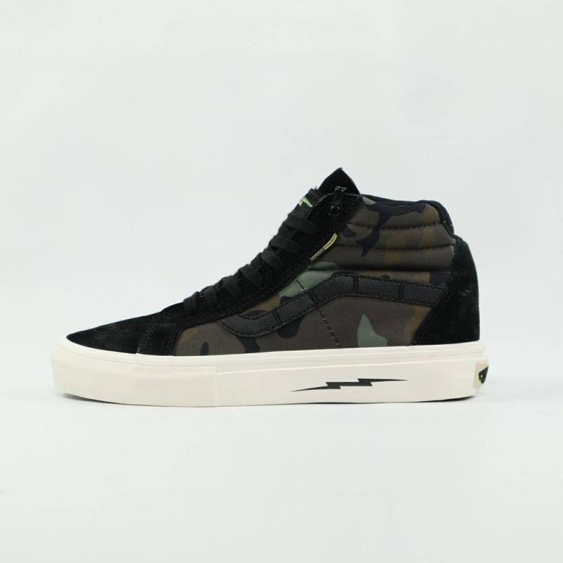 SEPATU KASSUAL PRIA SK8 HIGH NOTCHBACK DEFCON MULTICAM JUNGLE BLACK CAMO BNIB FULL TAG BARCODE BAHAN LEATHER CANVAS 0
