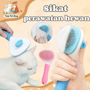 Sisir Kucing Sisir Anjing Sisir Hewan Otomtais Sisir Kucing Tombol Sisir Anjing Kelinci Grooming Hewan