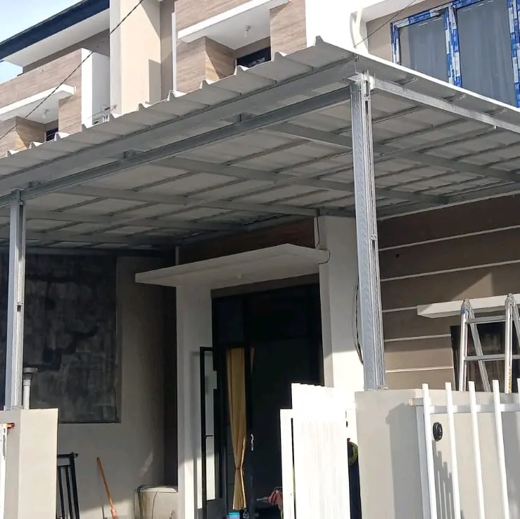 Kanopi Baja Ringan Atap Spandek Rangka Galvalum Baja Ringan 6x7 m (42m2) 1