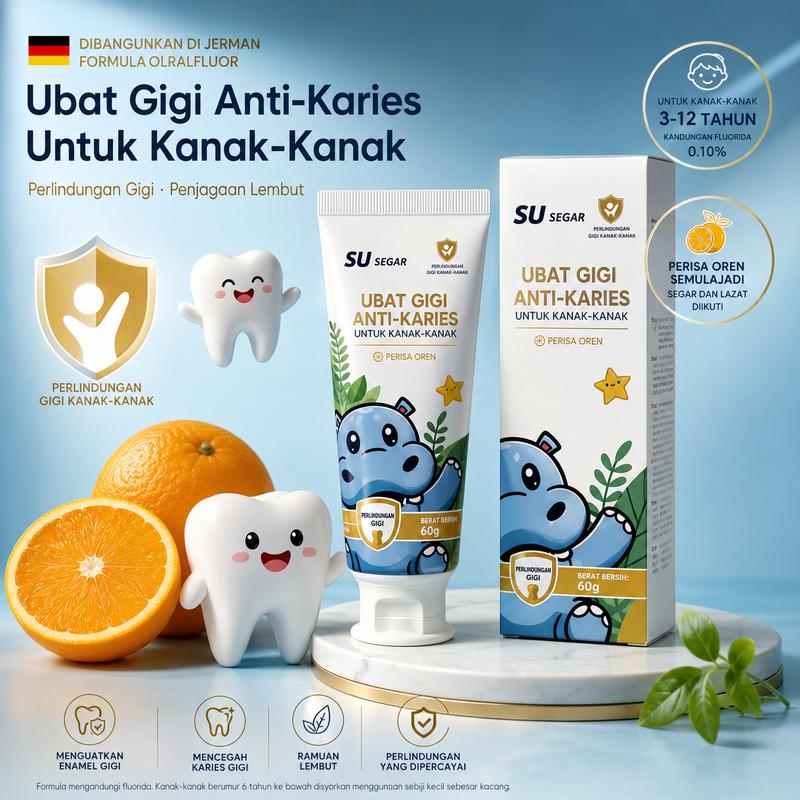 Kem đánh răng trẻ em Orafluor – chống sâu răng, dành riêng cho giai đoạn thay răng, chứa fluoride, giúp ngăn ngừa sâu răng, trọng lượng 60 g