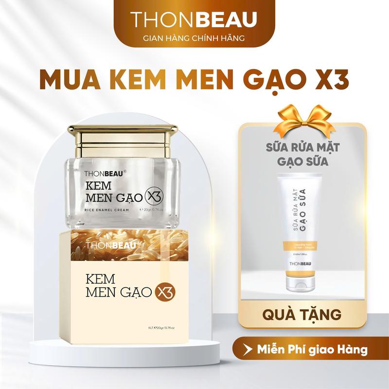 Kem Face MEN GẠO X3  Tặng  Sữa  Rửa  Mặt