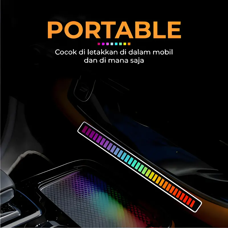 Lampu Musik LED RGB Bar Strip Spectrum Sound Sensor Control Atmosphere Ambient Cable Usb AH060 1
