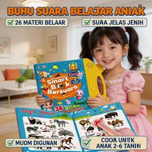 Early Learning & Soft books Buku Pintar Bersuara Anak Hadiah Lebaran Terpopuler 2026 Bilingual Indonesia Inggris 13 Materi Edukasi Interaktif Lengkap untuk Anak Usia 2-8 Tahun Belajar Huruf Angka Hijaiyah Hewan Transportasi COD Tersedia