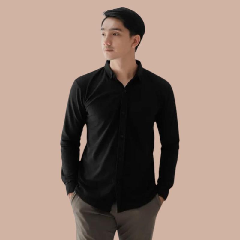 Product Introduction of Kemeja Polos Pria Lengan Panjang Casual Formal Baju Kerja Kantor Atasan Katun Cowok 4