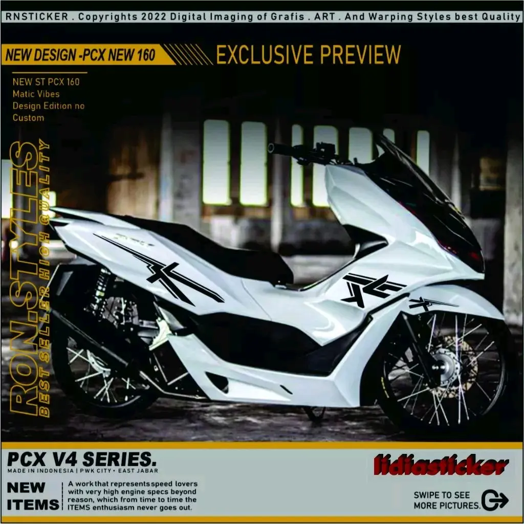 STICKER PCX 160 NEW VIBES 001 STRIPING CUTTING STICKER Motor