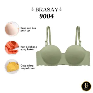 Brasay Japan Seamless Sport Push Up Bra Wanita Tanpa Kawat 9004