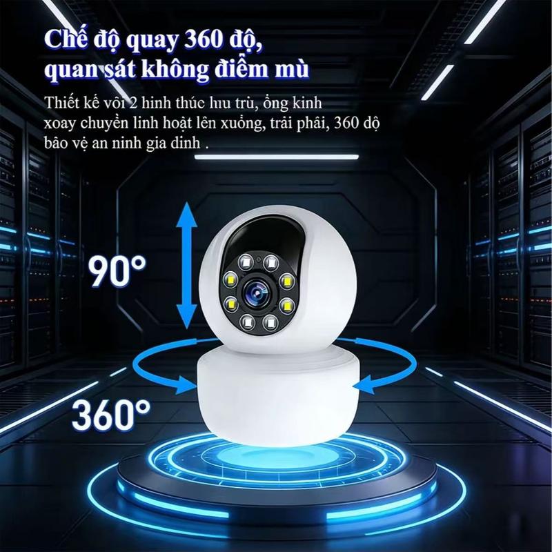 Camera 1 mắt 8 LED FHD 2MP an ninh minion IP toàn cảnh 355 độ 1080P,2.4G WiFi