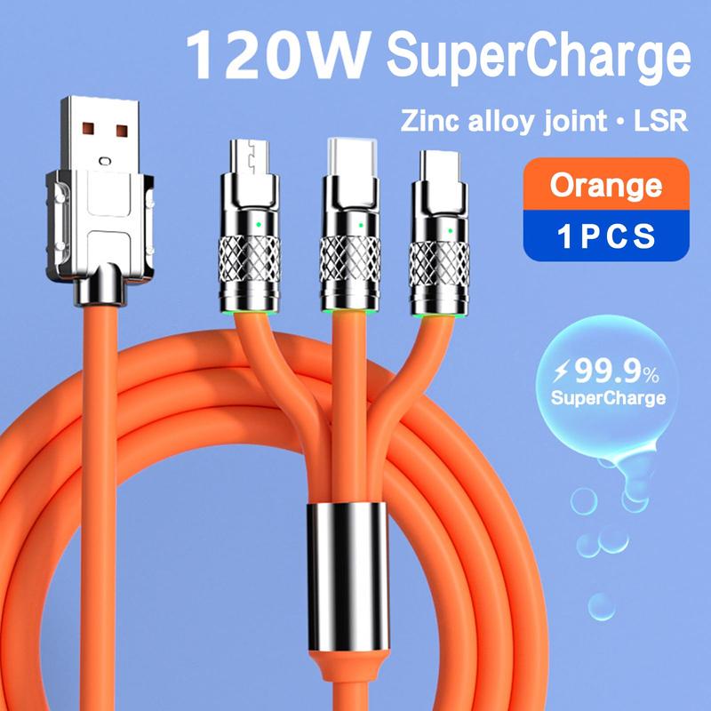 Product Introduction of BROWEY  Multi Charging Cable, 3 in 1 Charger Cord, 60W USB-C Fast Charge, 4ft Multiple USB Cable Universal Charging Cord with iOS/Type-C/Micro USB, for Phones, iPad, MacBook 0