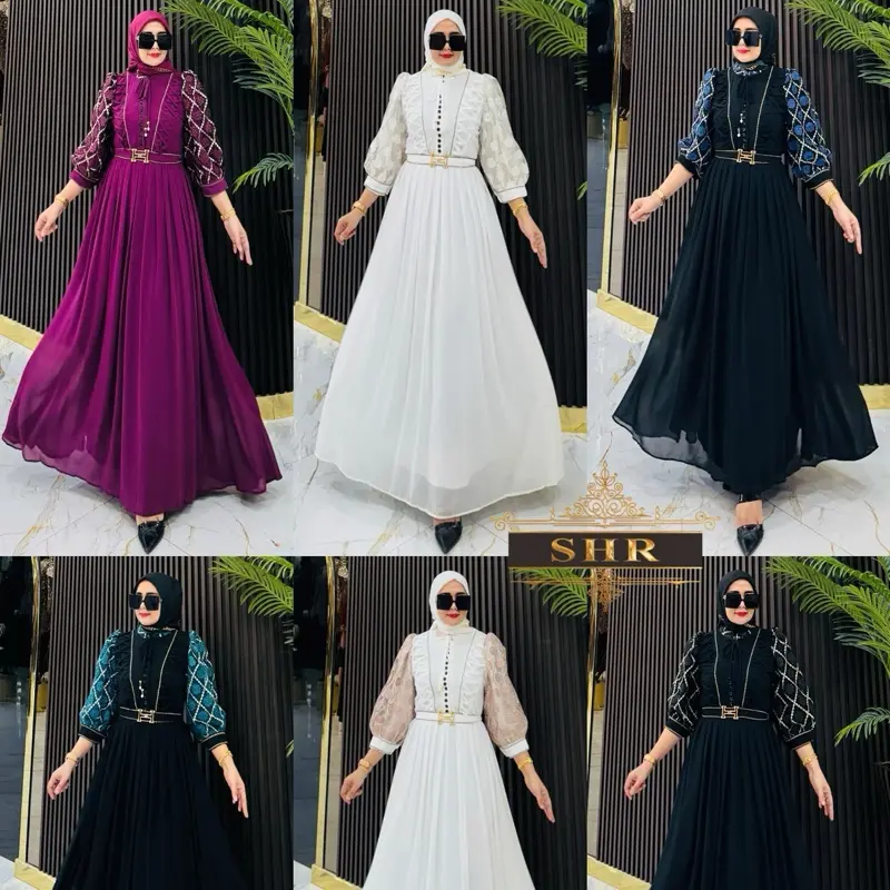 COD!!NEW READY MAXI DRESS WANGWUNG LENGAN BORDIR CERUTY BY SHR ORI