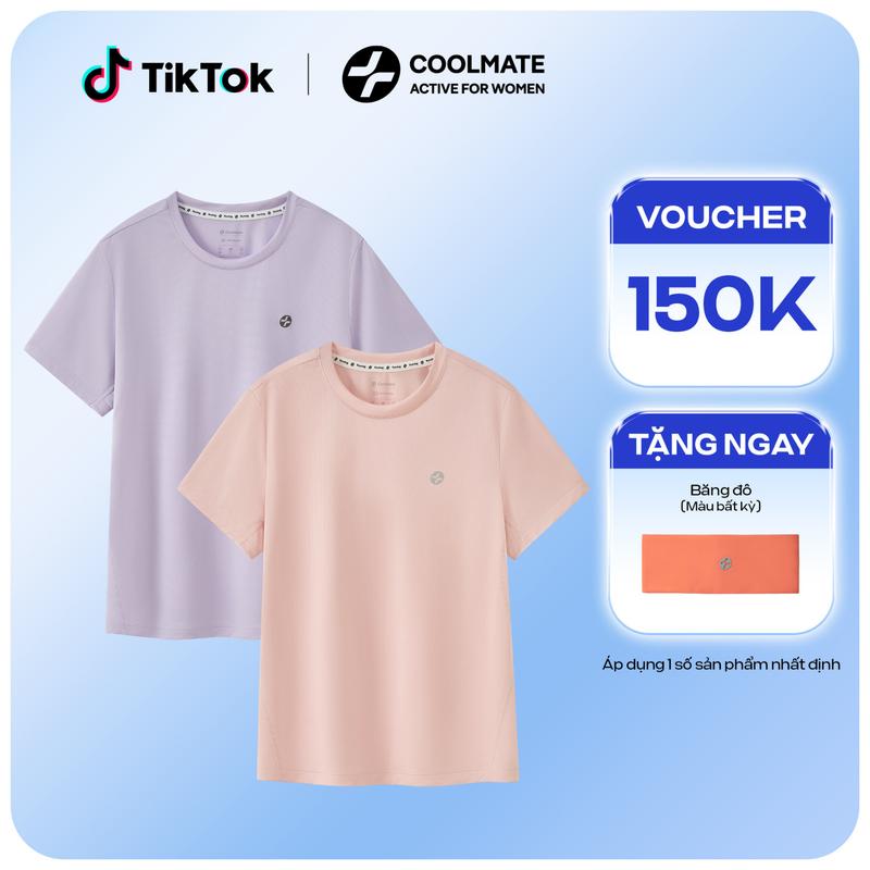 Combo 2 áo thun thể thao nữ chạy bộ core tee  siêu nhẹ, thấm hút, nhanh khô  - Coolmate Active For Women