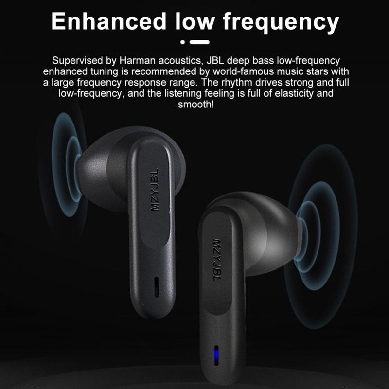 Original MZYJBL Wave300 Wireless Bluetooth Headphones Waterproof Earphone Touch Control Game Headset Built-in Microphone HiFi Stereo Sound for IPhone Android IOS Audio Charging 5