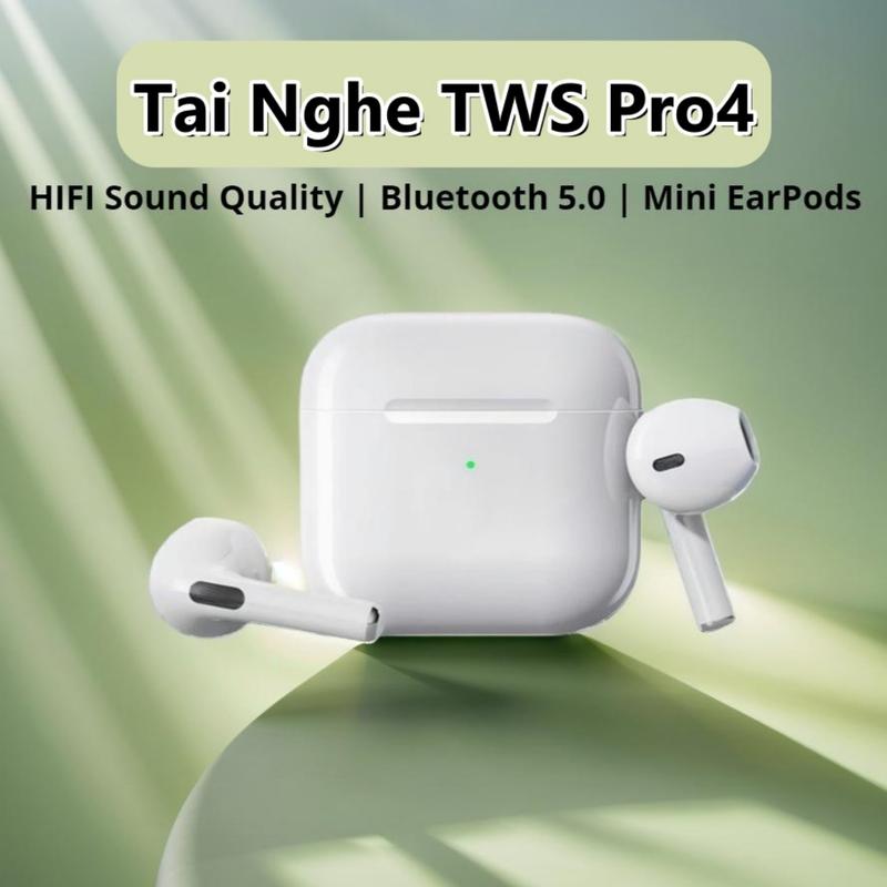Tai Nghe Bluetooth Không Dây TWS Air Pro4, cho trò chơi và thể thao, Âm thanh nổi cấp độ HIFI,  Micrô Bulilt-in, Điều Khiển Cảm Ứng Trong Tai, Giảm cho iPhone và Android