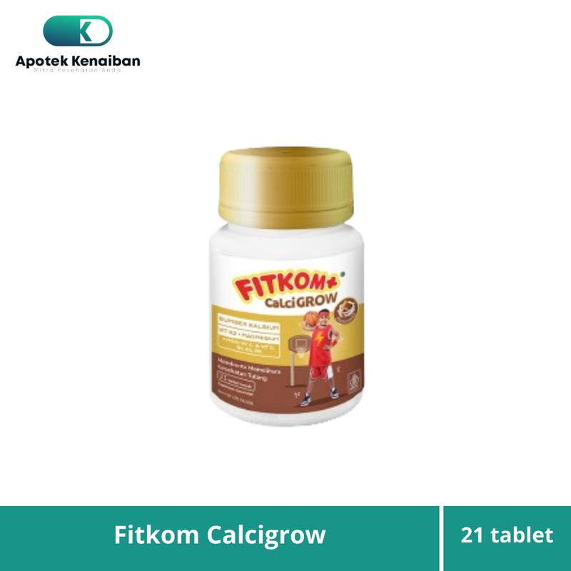 Fitkom Calcigrow Tablet Hisap Rasa COklat - Suplemen Pertumbuhan Tinggi Badan Anak 0