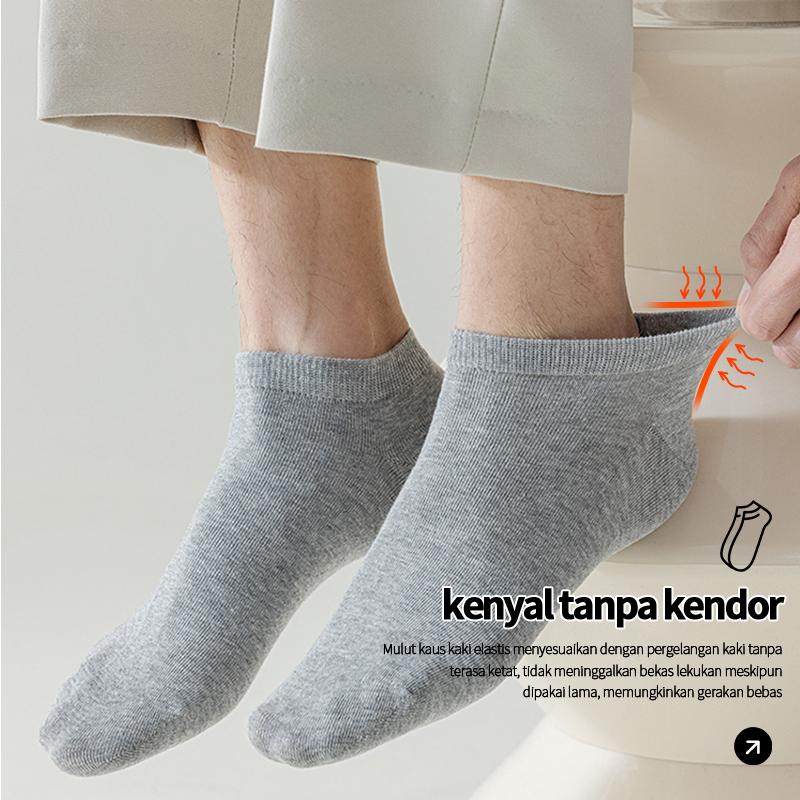 ECOISM Kaos Kaki Pria Harian & Olahraga Katun Adem Anti Bau Nyaman Dipakai Seharian (5 Pasang) | Kaos Kaki Cowok Dewasa Kerja