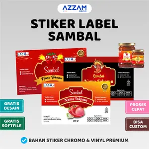 CETAK STIKER SAMBAL STIKER LABEL SAMBAL STIKER TOPLES SAMBAL STIKER CUSTOM STIKER LABEL